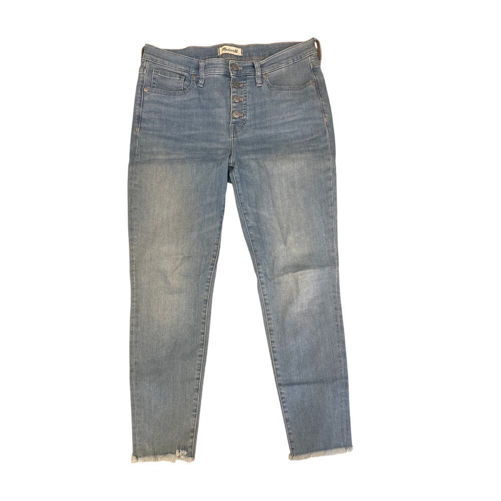 Madewell 9 in High Rise SKinny Crop Jeans Womens SIze 29 raw hem Button Fly